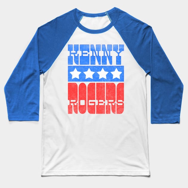 Kenny Rogers / Vintage-Style Country Music Lover Design Baseball T-Shirt by DankFutura